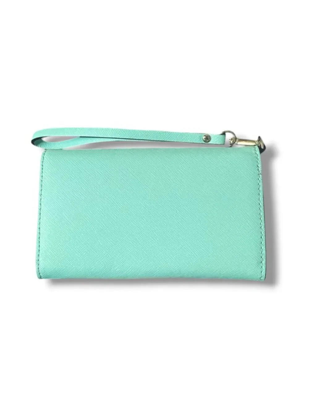 KATE SPADE - Iphone Cases Phone Wristlet Leather 8ARU209 Wallet Pouch MINT GREEN - Picture 3 of 5